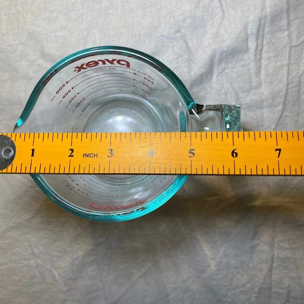 Vintage‎ Pyrex 2 Cup 500ml Glass Measuring Cup Red Lettering Made USA